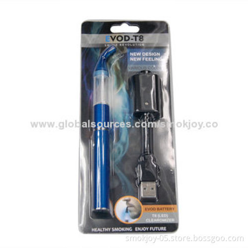 Smokjoy newest electronic cigarette evod t8 blister kit, evod battery starter kit
